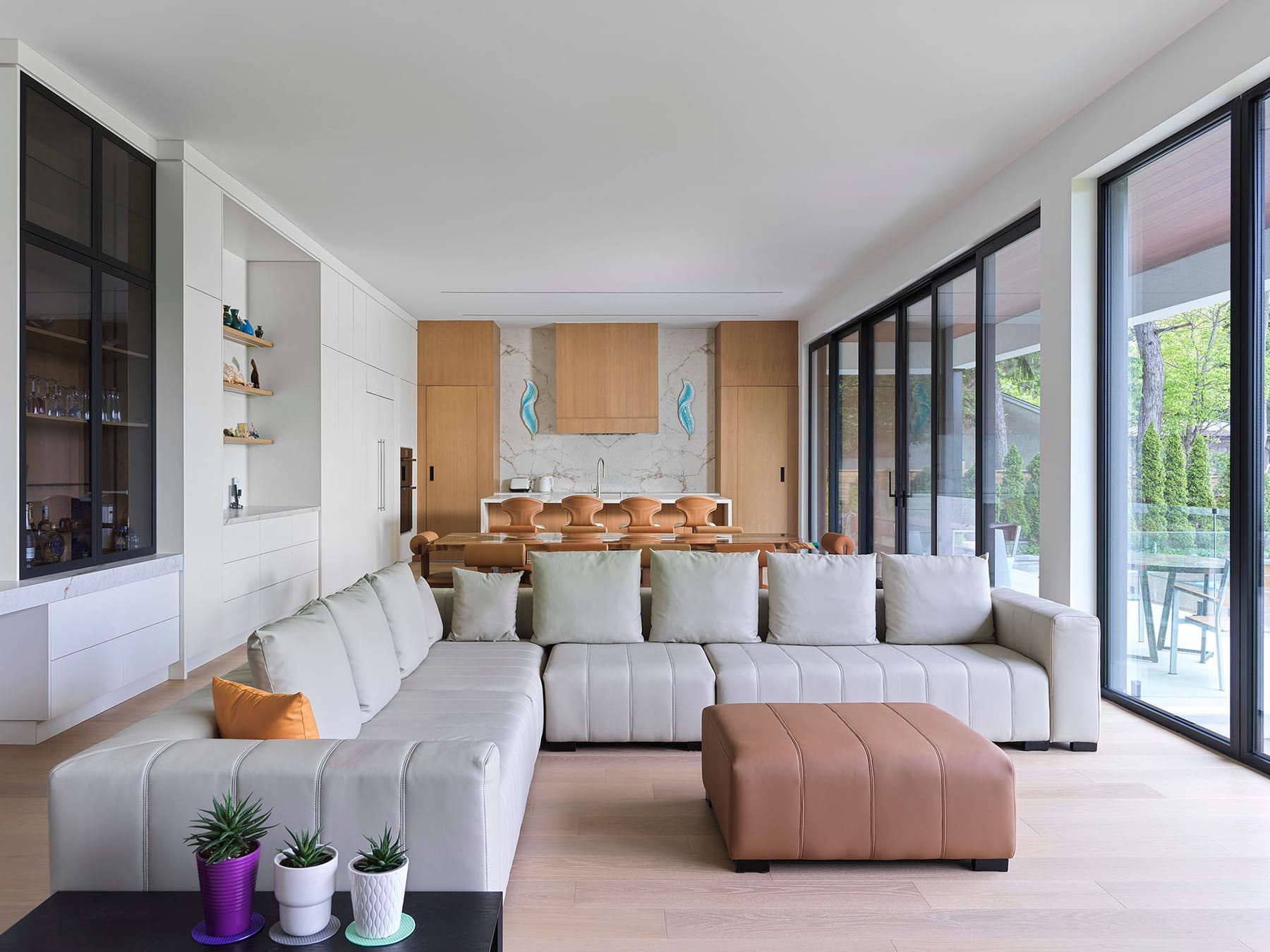 Living room and kitchen at Mississauga Road
